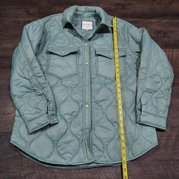 Jacket Bagatelle Collection Quilted Sage Green Lightweight Snap Closure - Picture 5 of 9